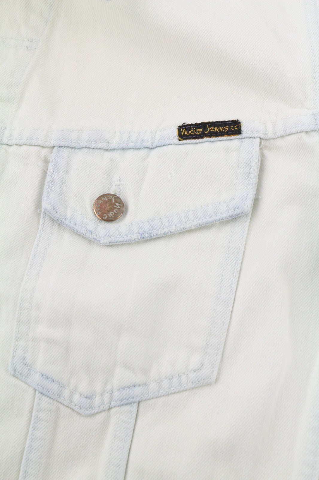 NUDIE JEANS Terry Men's M Extreme Bleach Light Spread Button Jacket