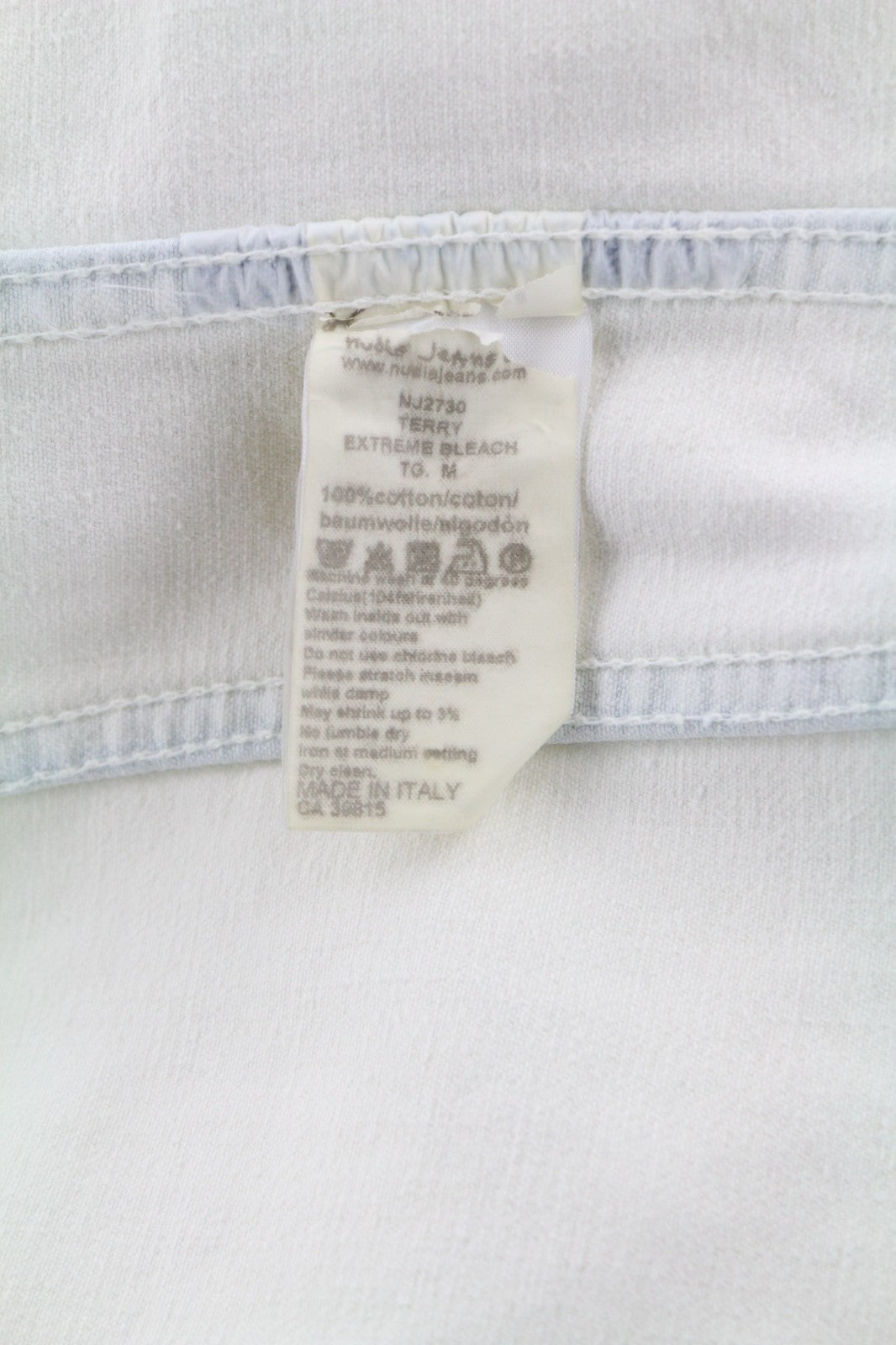 NUDIE JEANS Terry vyriška M Extreme Bleach Light Denim Spread Logo striukė 