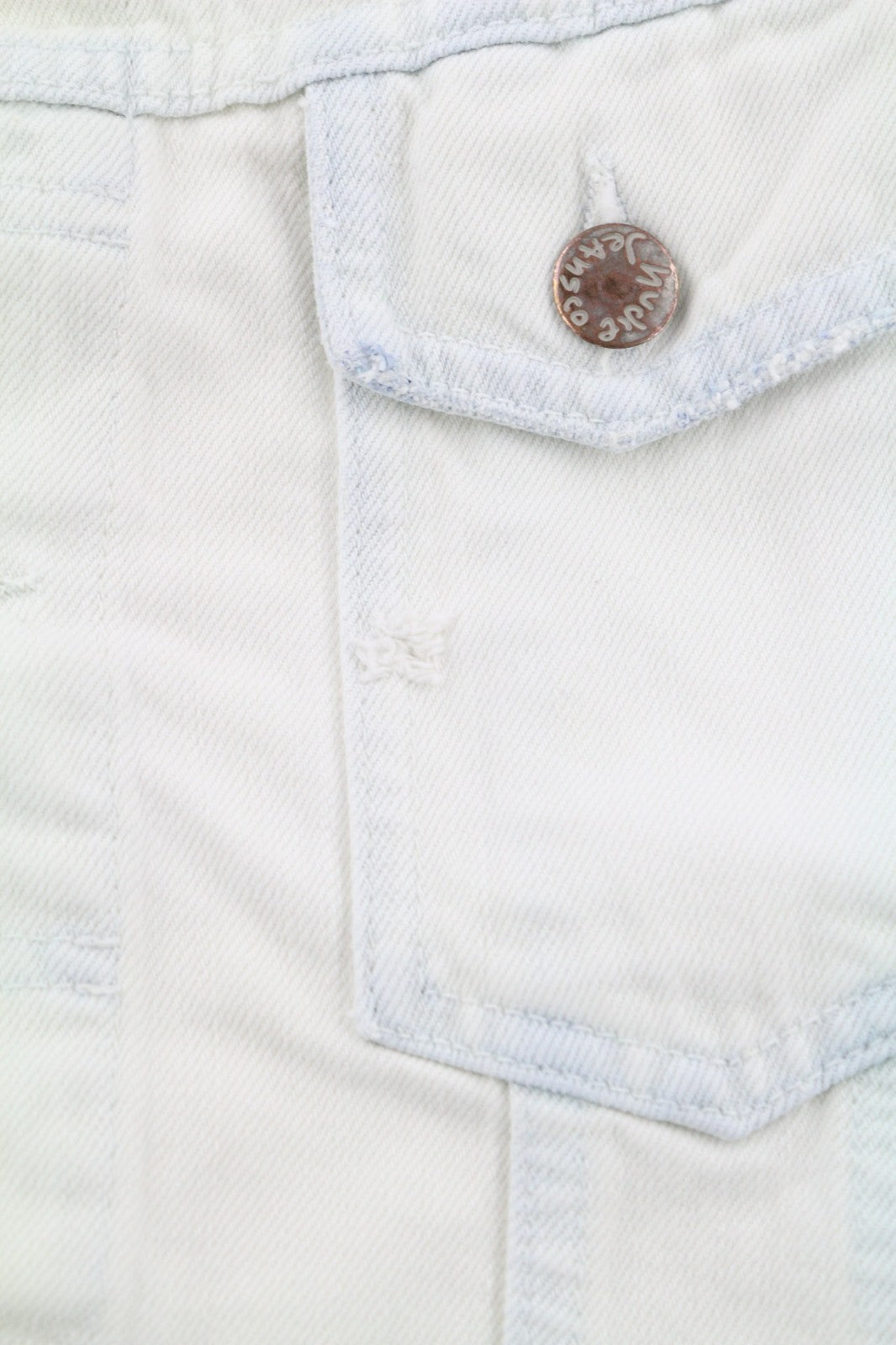 NUDIE JEANS Terry vyriška M Extreme Bleach Light Denim Spread Logo striukė 