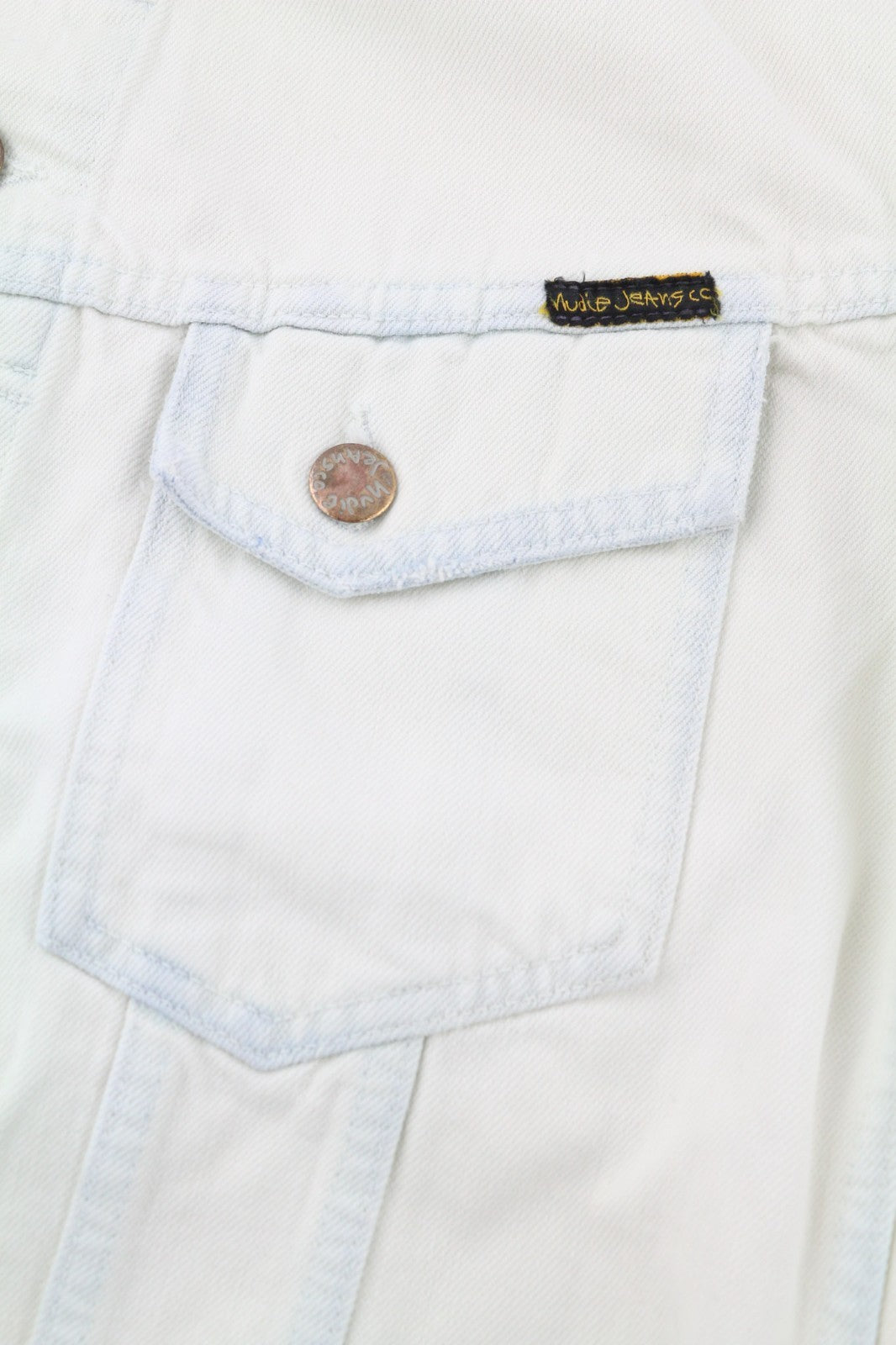 NUDIE JEANS Terry Men's M Extreme Bleach Light Spread Neck Denim Jacket