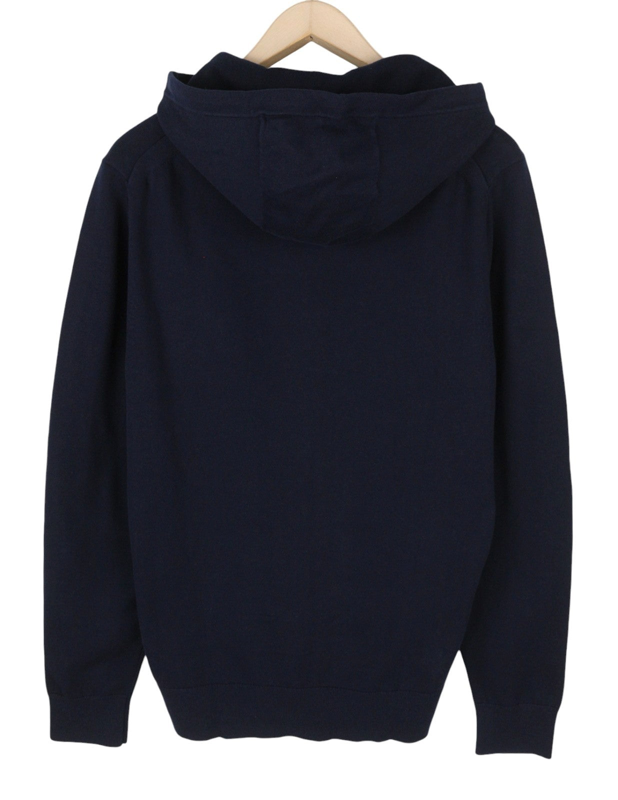 TOMMY HILFIGER THFlex Global Stripe Men Jumper L Travel Comfort Hooded Knit Navy