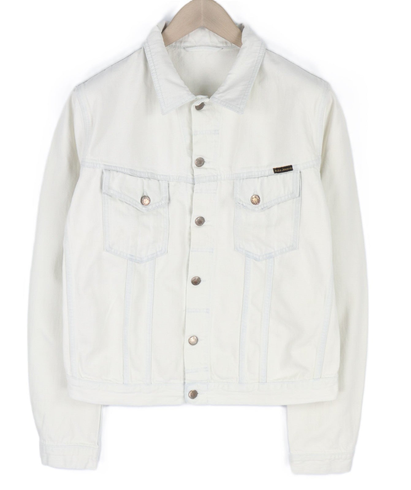 NUDIE JEANS Terry Men's XL Extreme Bleach Light Button Spread Pockets Jacket