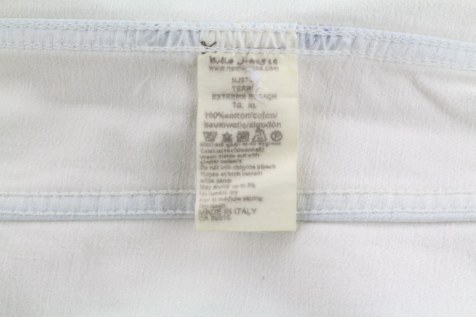 NUDIE JEANS Terry Men's XL Extreme Bleach Light Button Spread Pockets Jacket