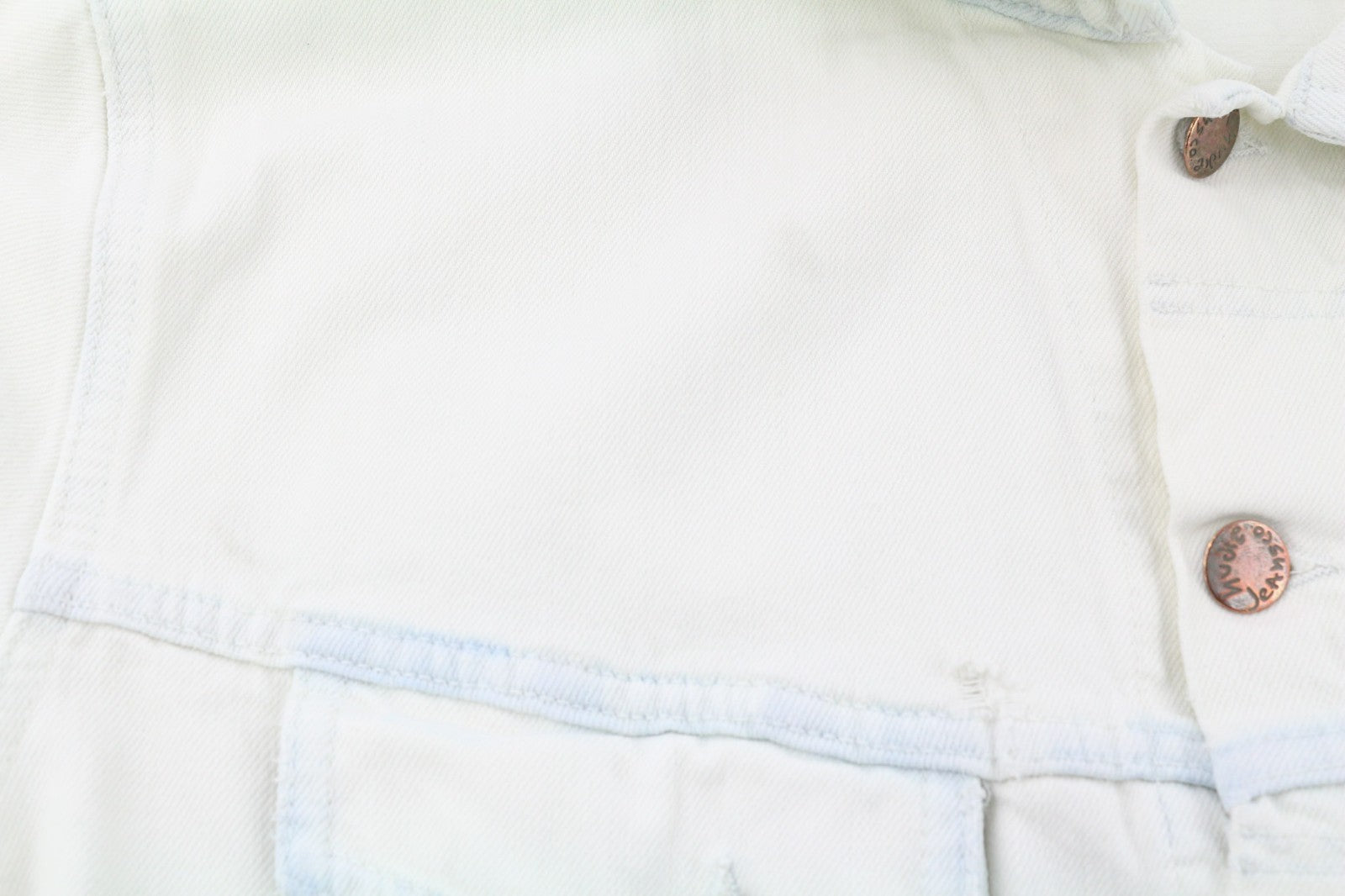 NUDIE JEANS Terry Men's XL Extreme Bleach Light Denim Spread Logo Jacket