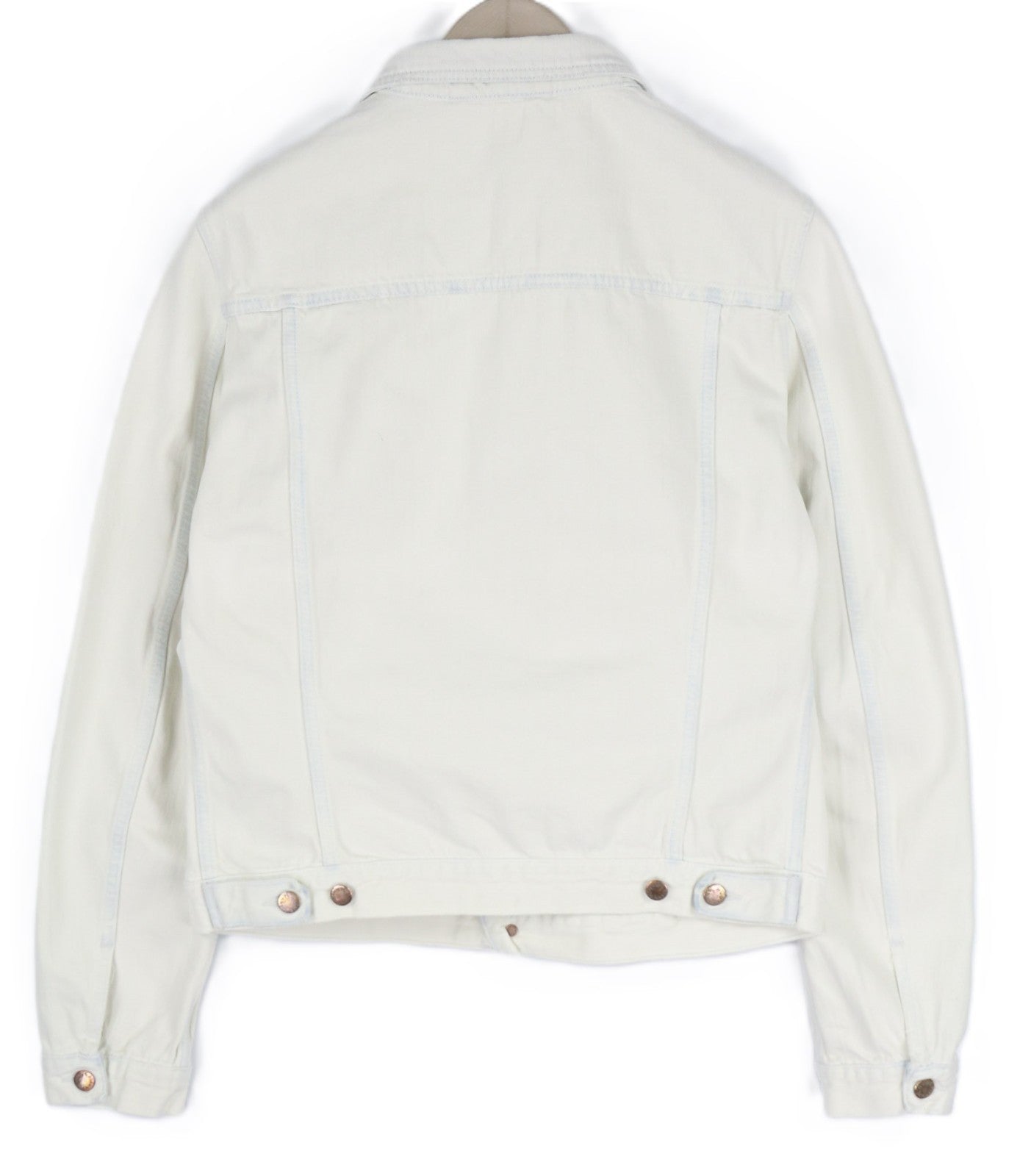 NUDIE JEANS Terry Men's XL Extreme Bleach Light Denim Spread Logo Jacket