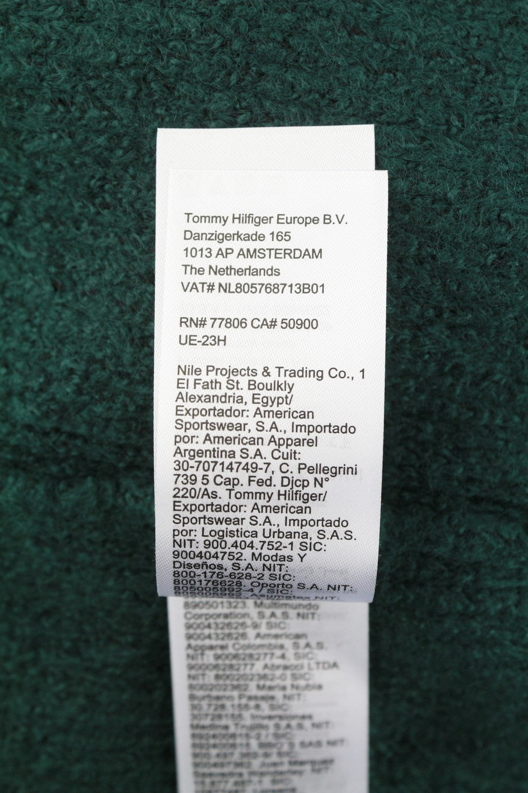 TOMMY HILFIGER Slim Cable Knit Men Jumper L Green Crew Neck Stretch Pullover