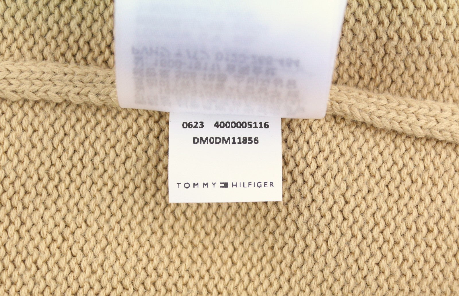 TOMMY HILFIGER Essential Crew Neck vyriškas megztinis su 2XL gelsvai rudu apvaliu kaklu 