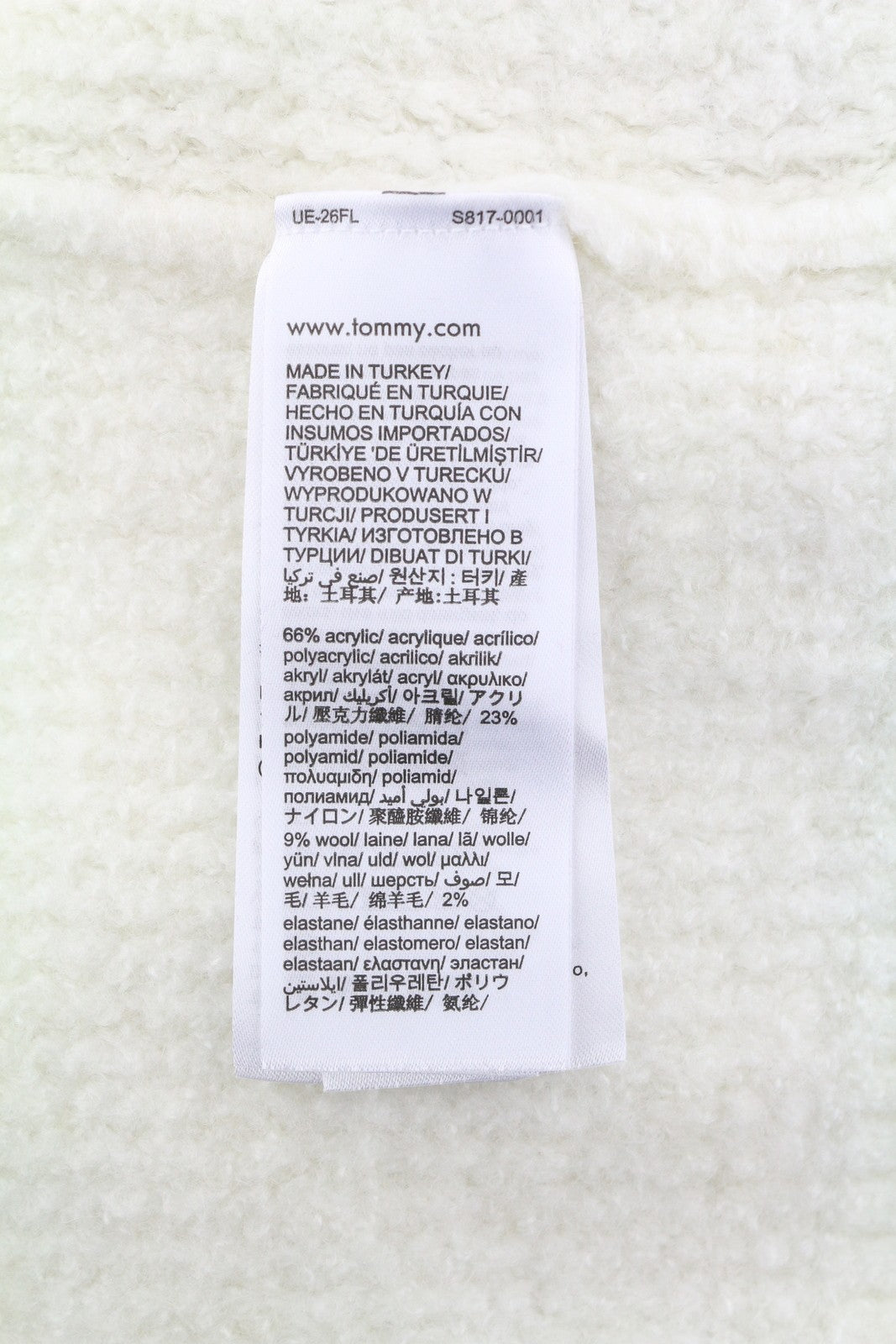 TOMMY HILFIGER Req Waffle Men Jumper L Ancient White Melan Crew Neck Pullover