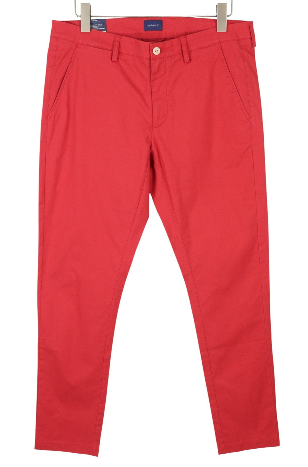 GANT Hallden Sunfaded vyriškos kelnės su nublukusiomis saulės išblukusiomis chino kelnėmis, W35/L34, raudonos, plonos, su užtrauktuku. 