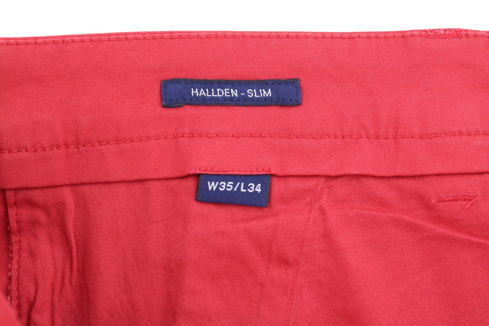 GANT Hallden Sunfaded vyriškos kelnės su nublukusiomis saulės išblukusiomis chino kelnėmis, W35/L34, raudonos, plonos, su užtrauktuku. 