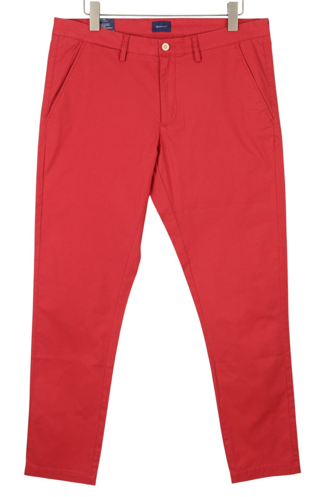 GANT Hallden Sunfaded Chinos Men Trousers W36/L34 Cardinal Red Slim Fit Zip