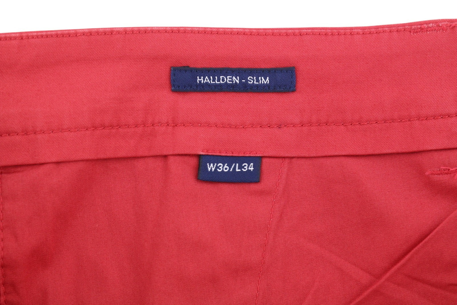 GANT Hallden Sunfaded Chinos Men Trousers W36/L34 Cardinal Red Slim Fit Zip