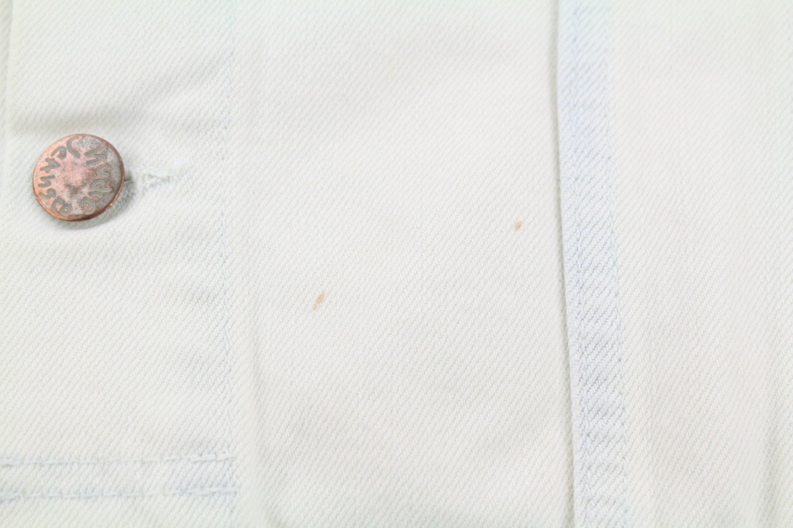 NUDIE JEANS Terry Men's XL Extreme Bleach Denim Spread Buttons Pockets Jacket