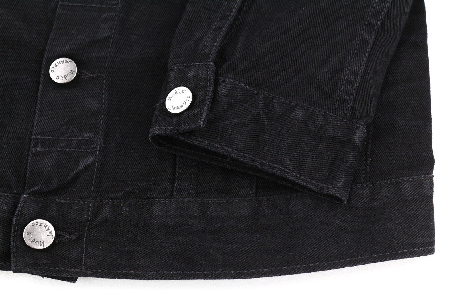 NUDIE JEANS Billy Men's S Dark Shist Denim Spread Button Logo Pockets Jacket