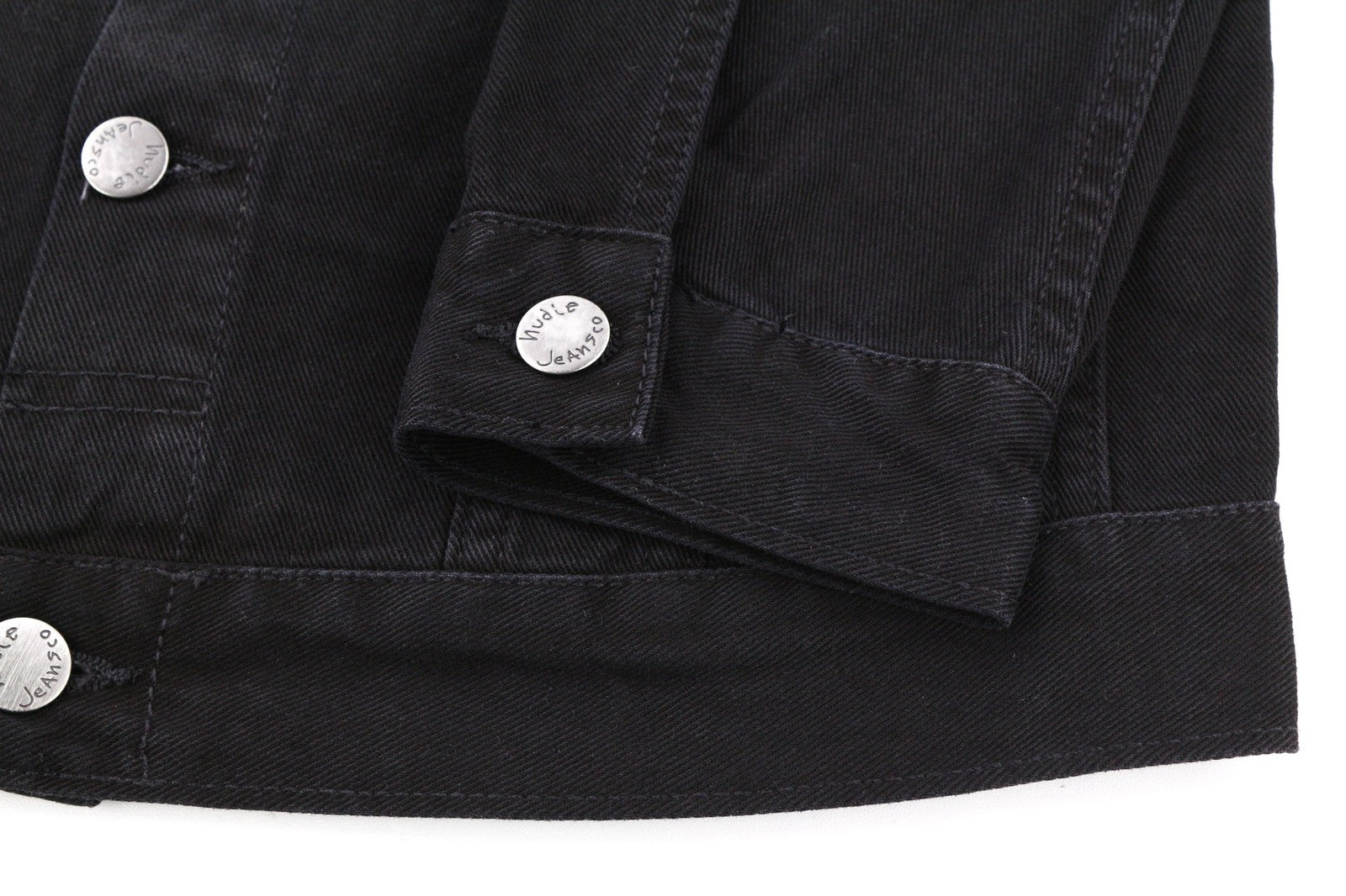 NUDIE JEANS Billy Men's S Dark Shist Denim Button Spread Logo Pocket Jacket