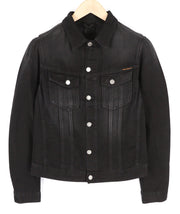 NUDIE JEANS Billy Men's S Dark Shist Denim Buttons Spread Logo Pockets Jacket