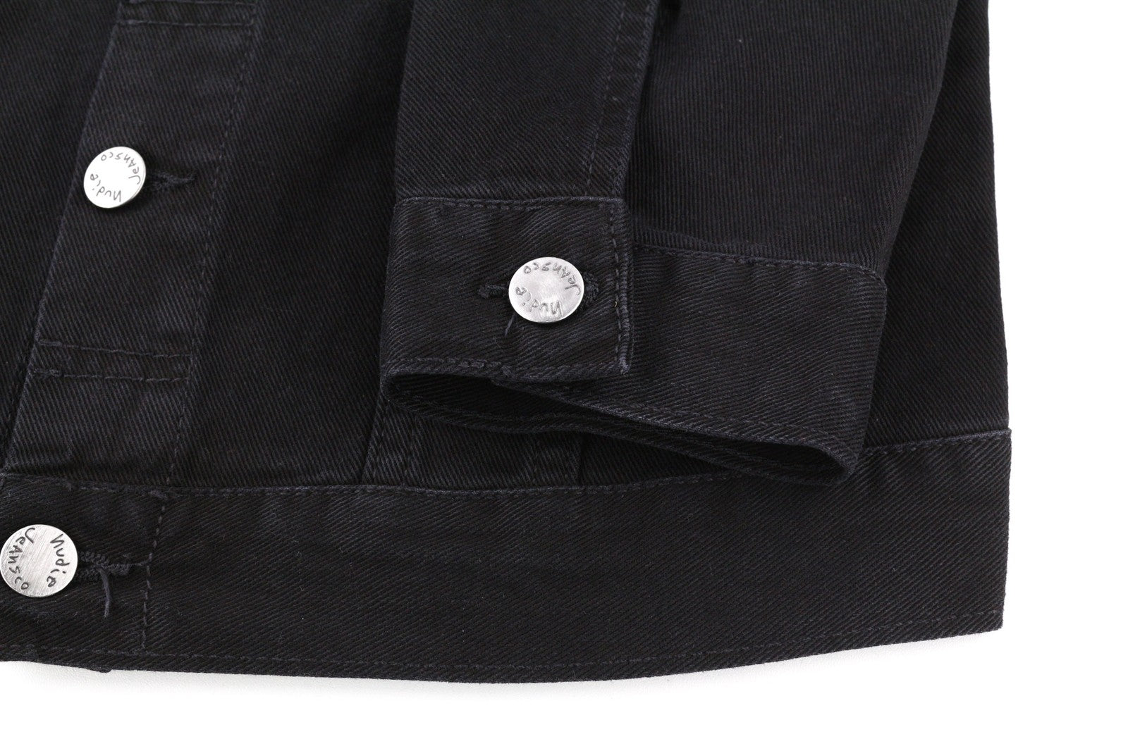 NUDIE JEANS Billy Men's S Dark Shist Denim Buttons Spread Logo Pockets Jacket