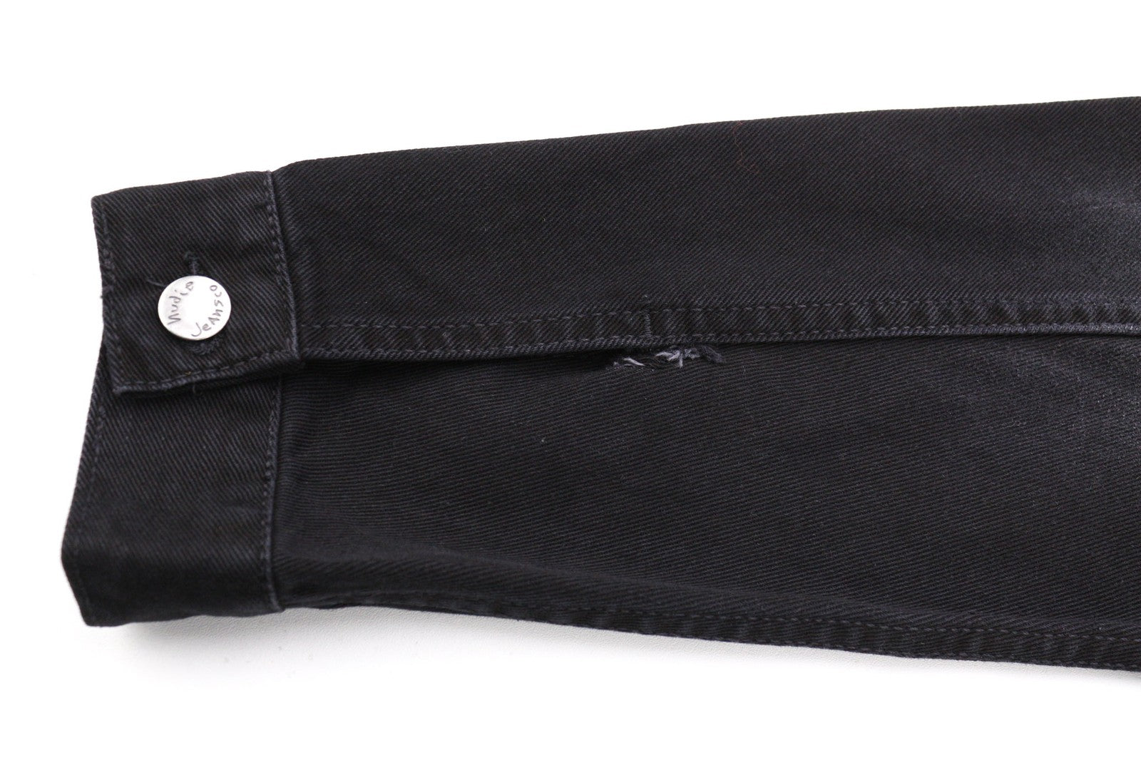 NUDIE JEANS Billy Men's S Dark Shist Denim Buttons Spread Logo Pockets Jacket