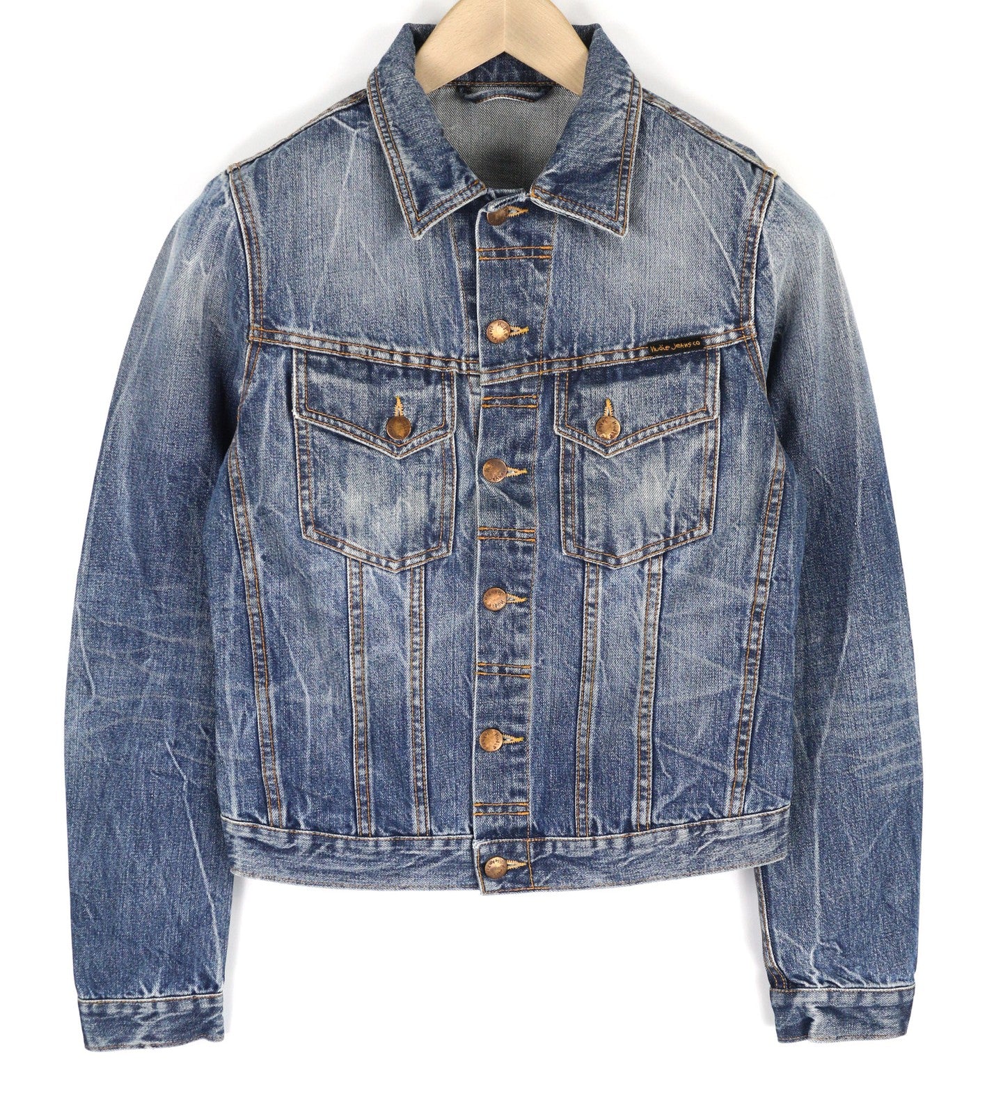 NUDIE JEANS Terry Men's XS Washed Organic Light Vintage Spread Buttoned Jacket