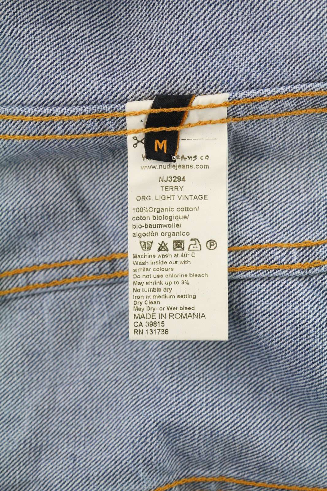 NUDIE JEANS Terry Men's M Washed Organic Light Vintage Logo Spread Button Jacket