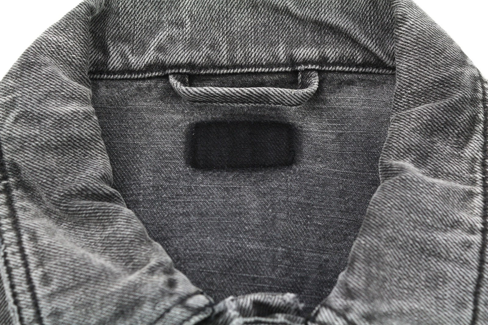 NUDIE JEANS Men's M Grey Washed Denim Spread Neck Logo Pockets Buttoned Jacket