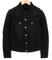 NUDIE JEANS Billy vyriška XS dydžio tamsiai mėlyna džinsinė striukė su sagomis ir juodomis kišenėmis 