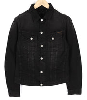 NUDIE JEANS Billy vyriški tamsiai mėlyni džinsiniai batai su išplatinta kaklu, sagomis ir kišenėmis. 