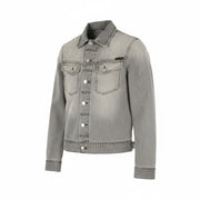 NUDIE JEANS Conny Men's XS Organic Fog Grey Washed Denim Spread Button Jacket
