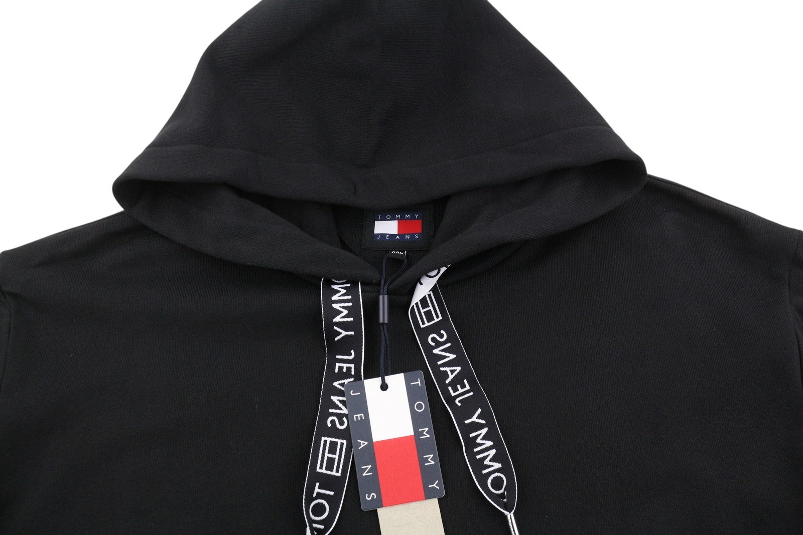 TOMMY HILFIGER Bxy Lofo Drawcor Men Hoodie 2XL Black Kangaroo Pullover Unisex