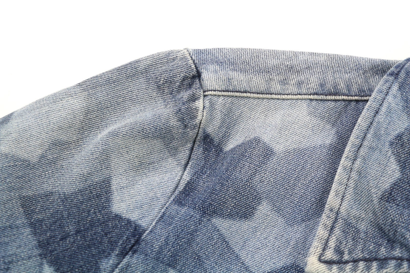 NUDIE JEANS Gudrun Camo Denim moteriška mėlyna raštuota medvilninė bomber striukė S dydžio 