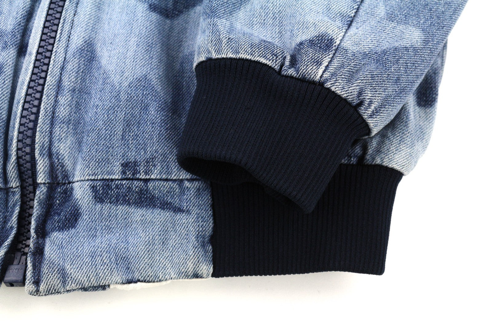 NUDIE JEANS Gudrun Camo Denim moteriška mėlyna raštuota medvilninė bomber striukė S dydžio 