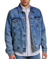 GANT Denim Trucker Men Jacket 2XL Light Blue Broken In Faded Button-Up Spread