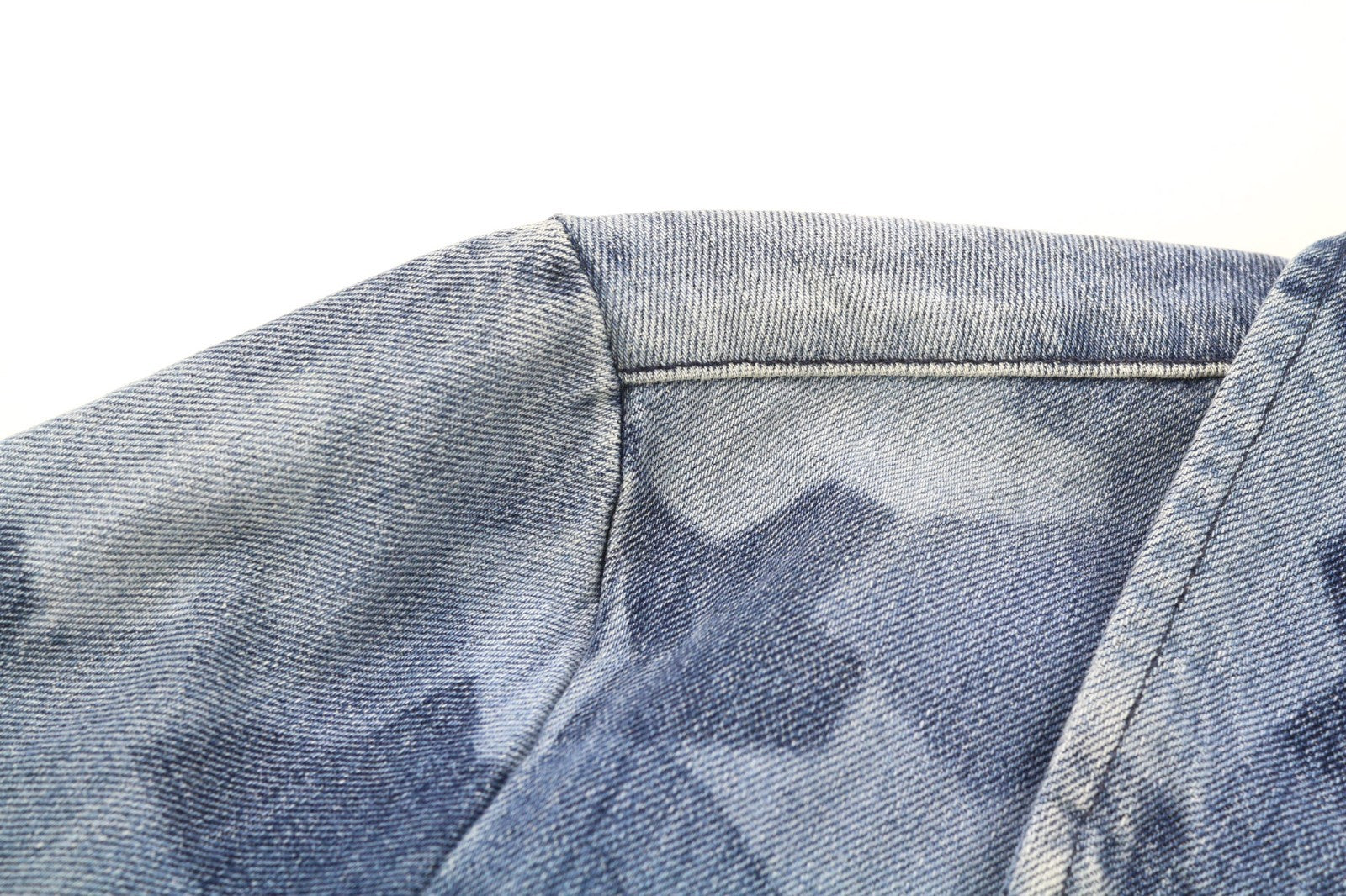 NUDIE JEANS Gudrun Camo Denim moteriška mėlyna medvilninė kamufliažinė bomber striukė 