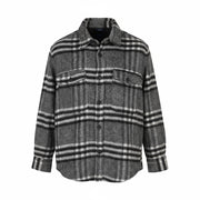 GANT Houndstooth Overshirt Men Jacket L Black Wool Blend Flannel Plaid RRP375