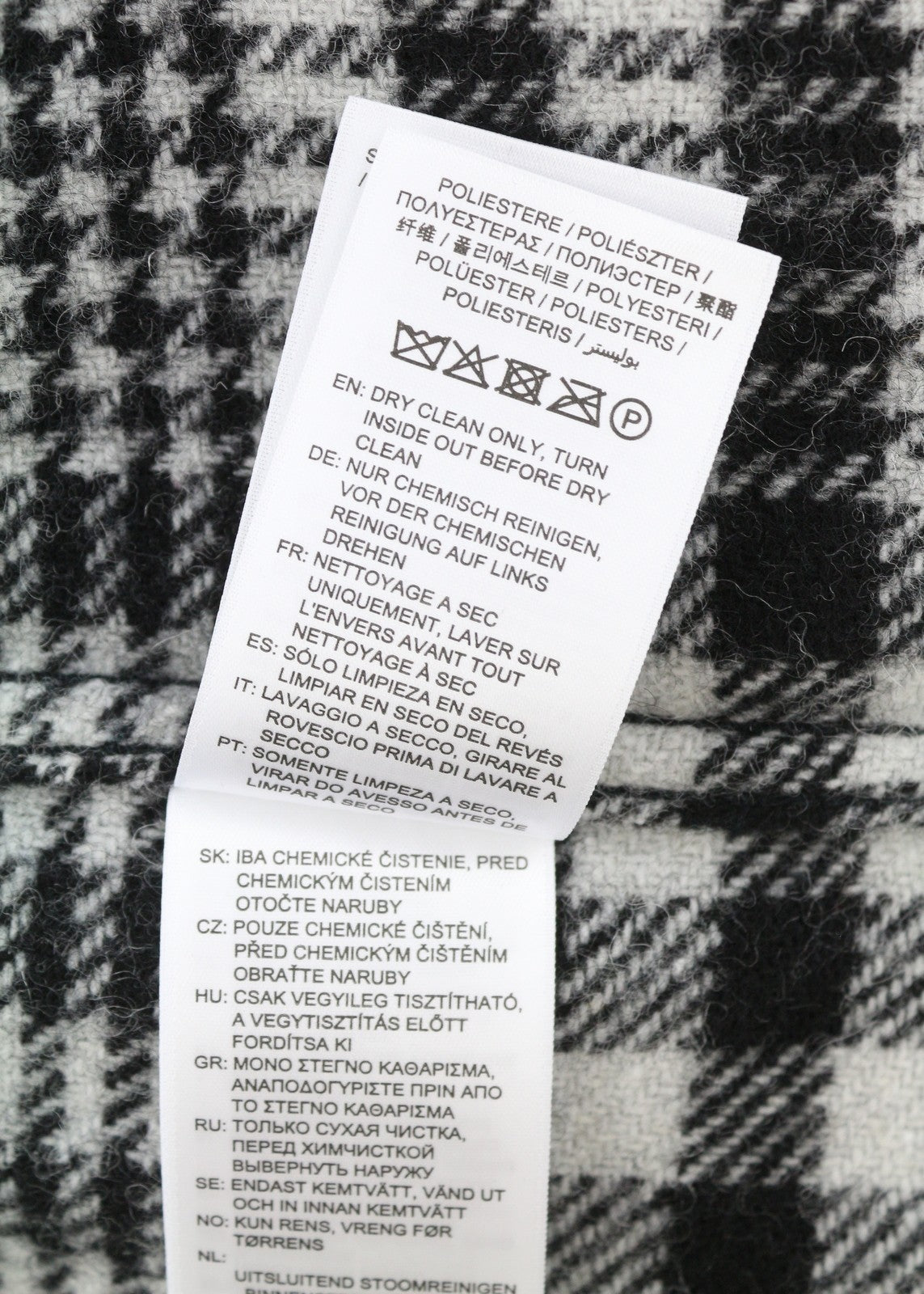 GANT Houndstooth Overshirt Men Jacket L Black Wool Blend Flannel Plaid RRP375