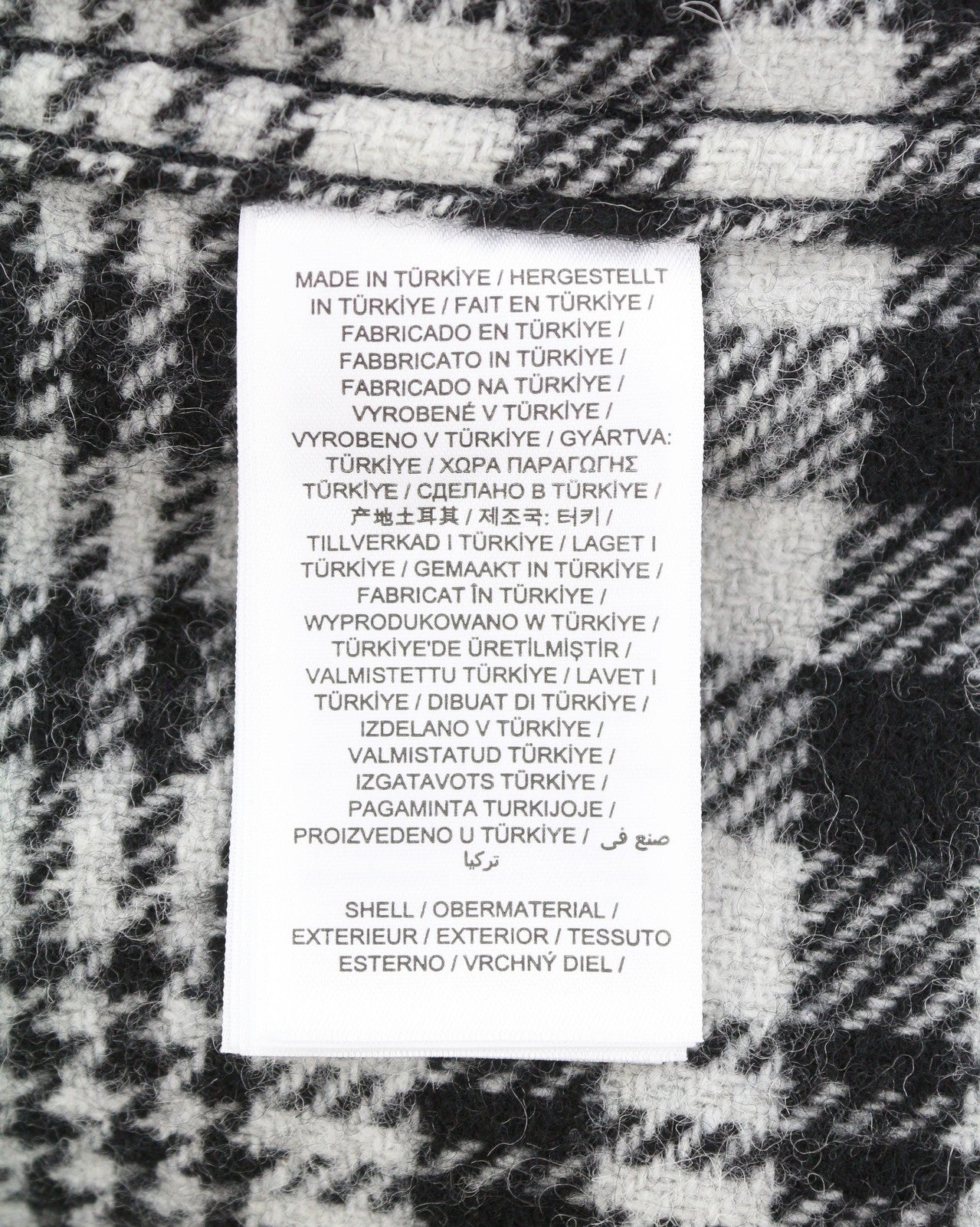 GANT Houndstooth Overshirt Men Jacket L Black Wool Blend Flannel Plaid RRP375