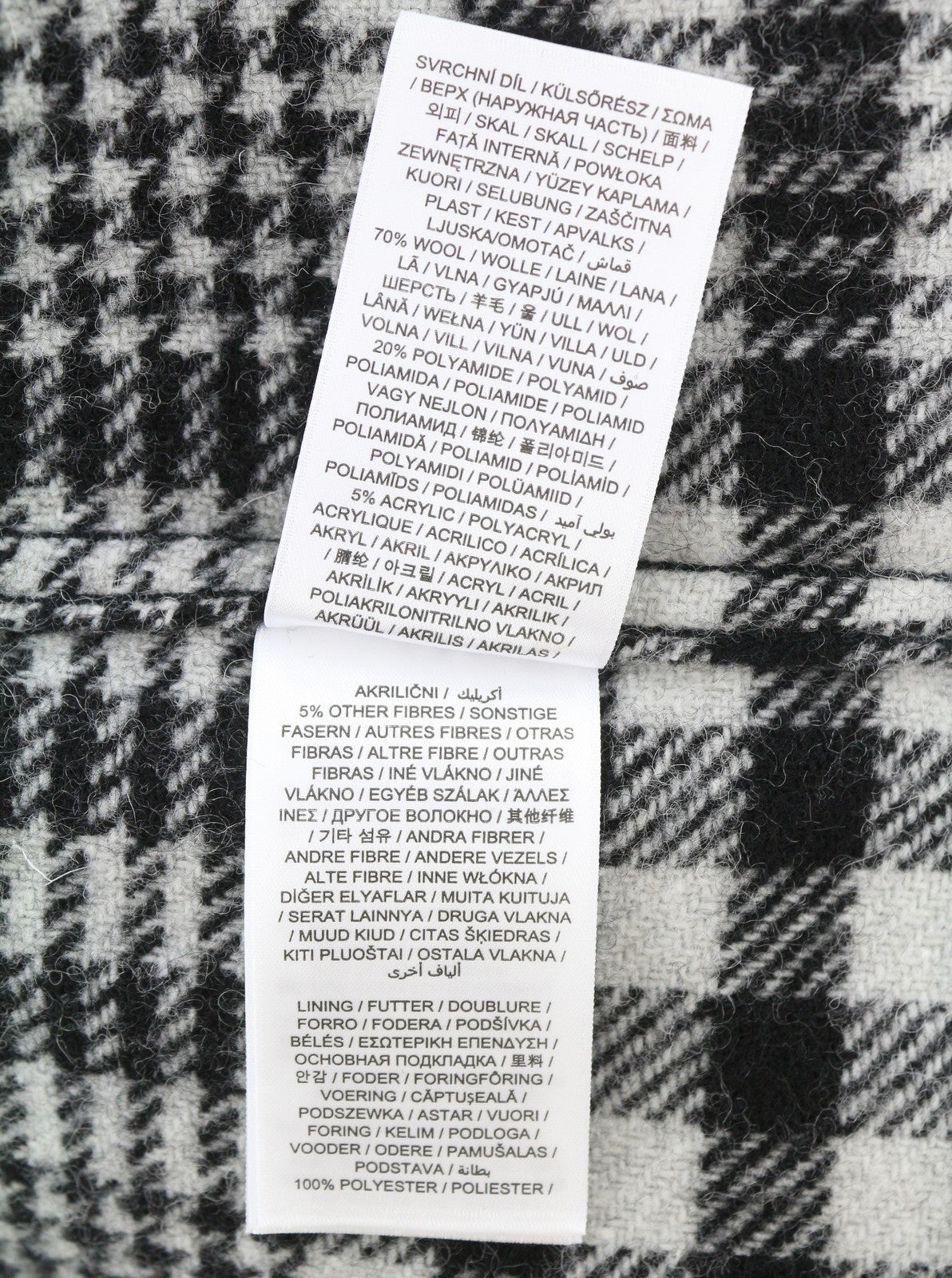 GANT Houndstooth Overshirt Men Jacket L Black Wool Blend Flannel Plaid RRP375