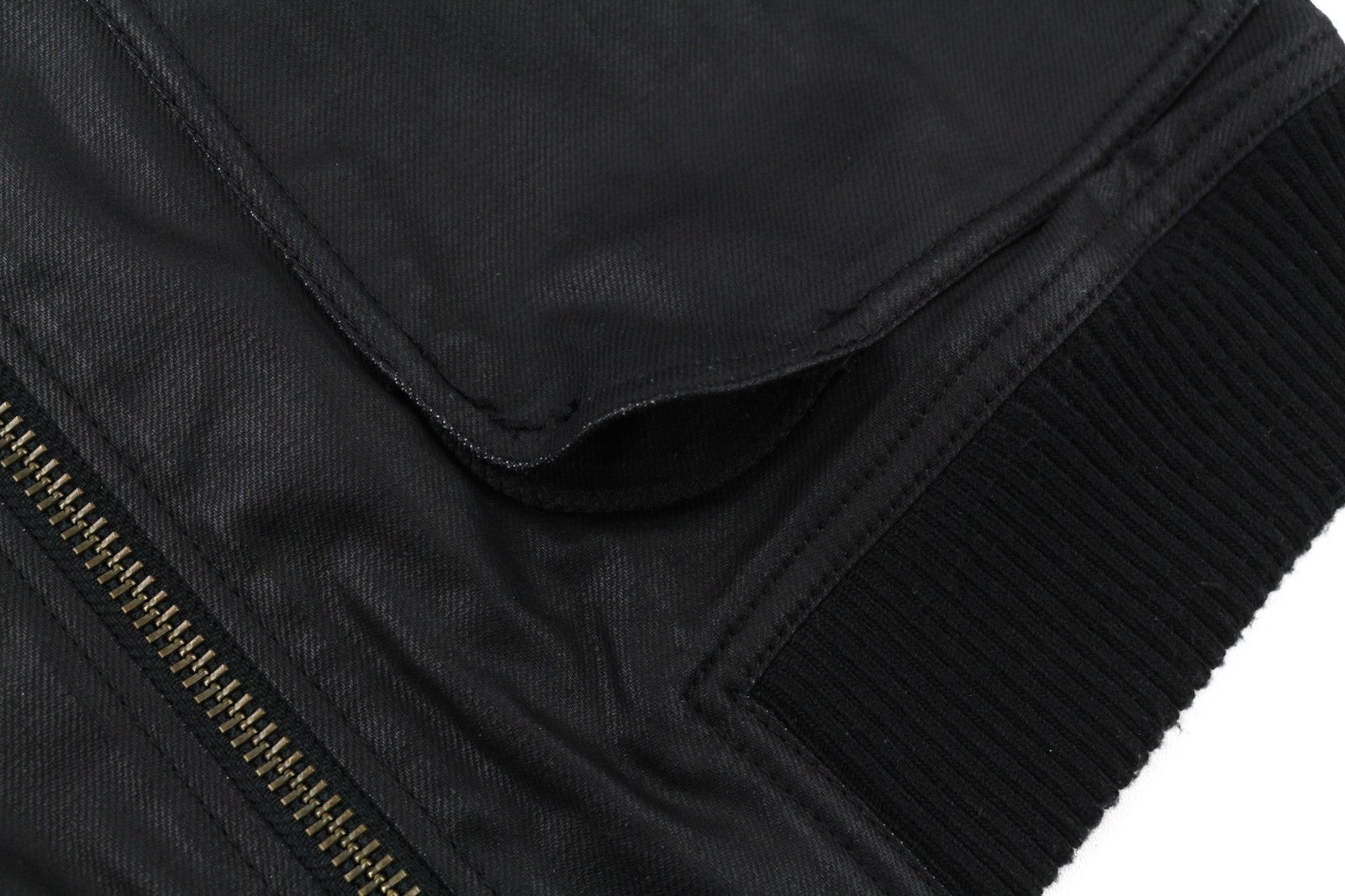 NUDIE JEANS Severin Coated Denim Men's M Black Pure Cotton Zipped Bomber Jacket