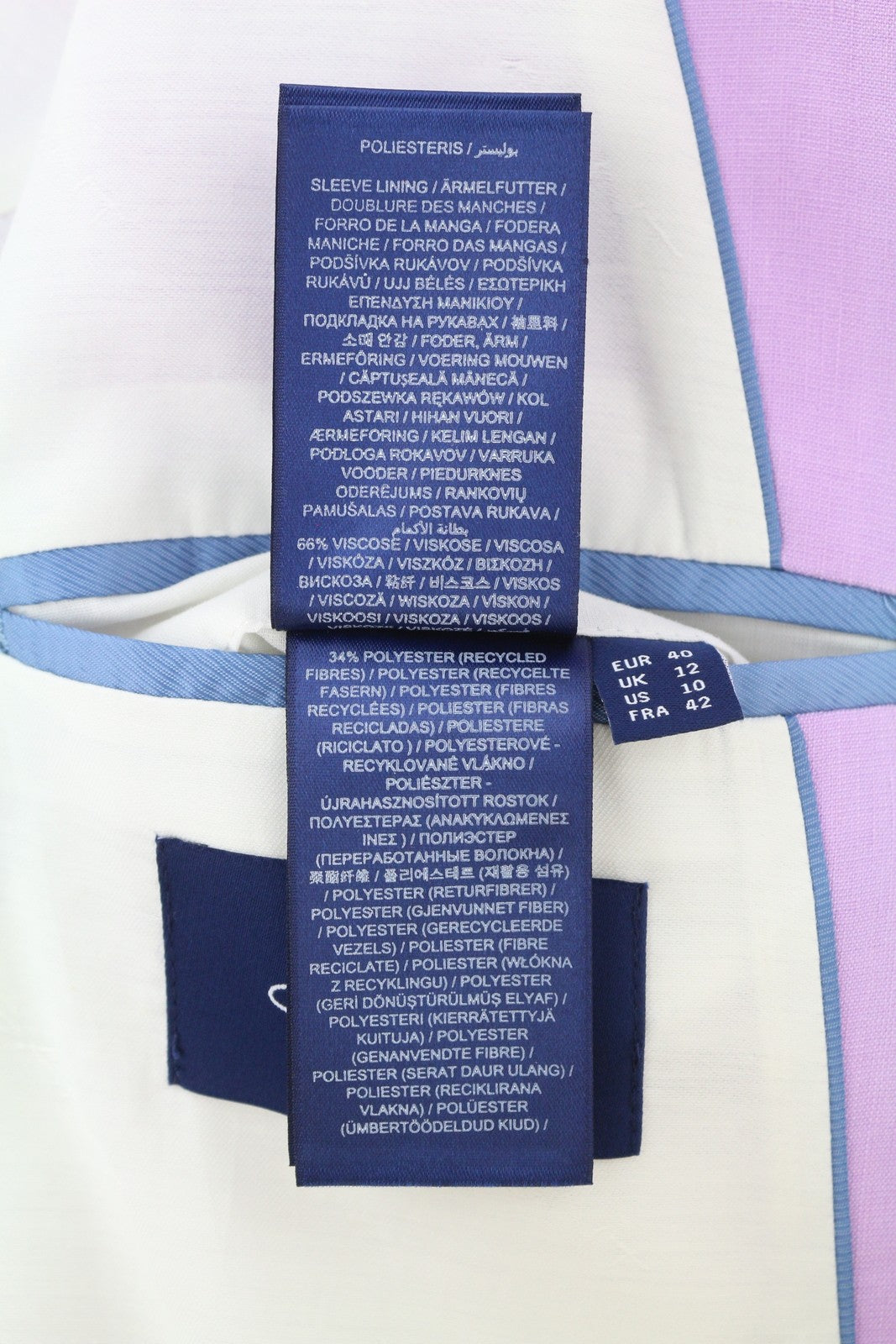 GANT Tamprus Lininis Tiesaus Striukė Moteriškas Švarkas EU40 Crocus Purple Su Įpjova Atlape Pamušalu 