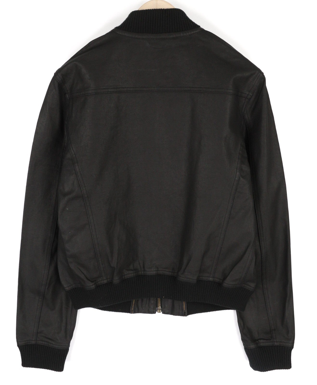 NUDIE JEANS Severin Coated Denim Men's M Black Pure Cotton Unlined Bomber Jacket