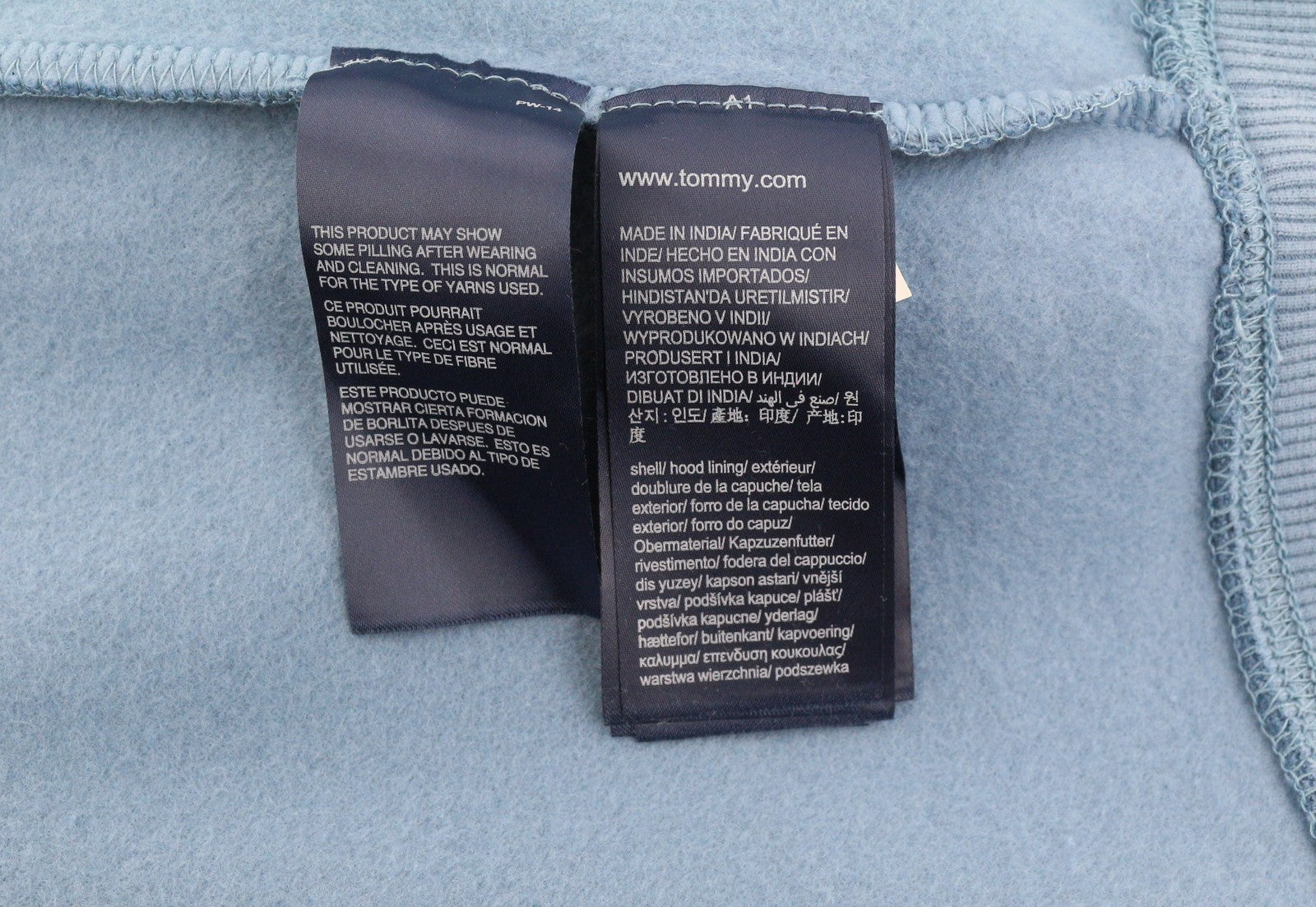 TOMMY HILFIGER Straight Loco Men Hoodie M Blue Kangaroo Pocket Logo Pullover