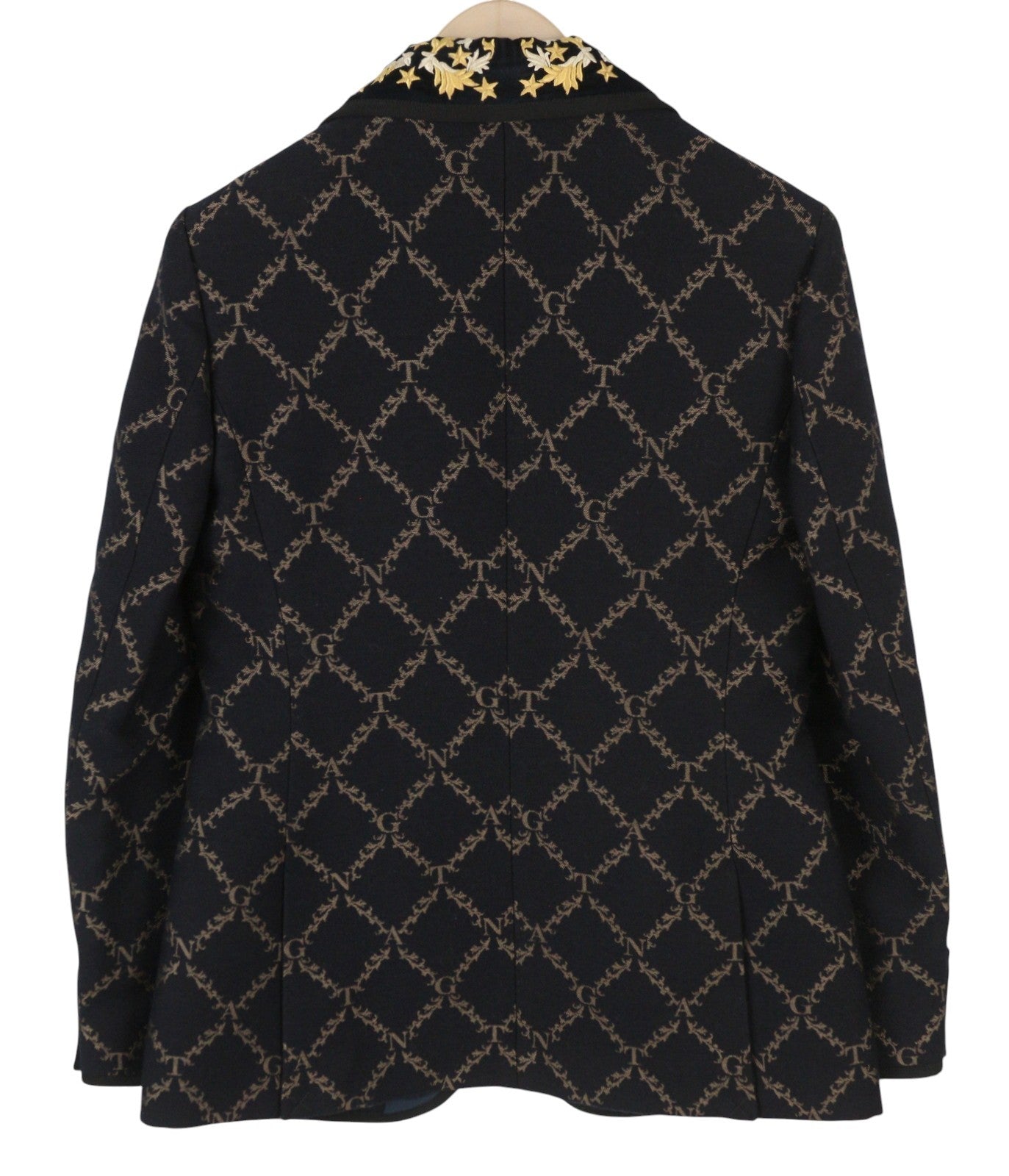 GANT girliandų rašto moteriškas švarkas, EU40, juodas, vilnos mišinio, siuvinėtas, RRP499 