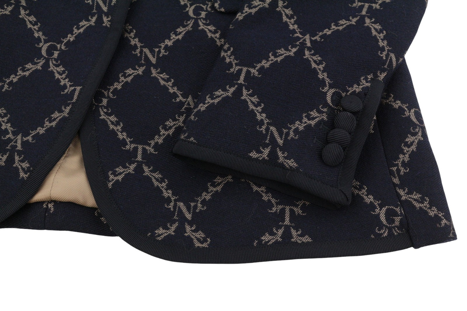 GANT girliandų rašto moteriškas švarkas, EU40, juodas, vilnos mišinio, siuvinėtas, RRP499 