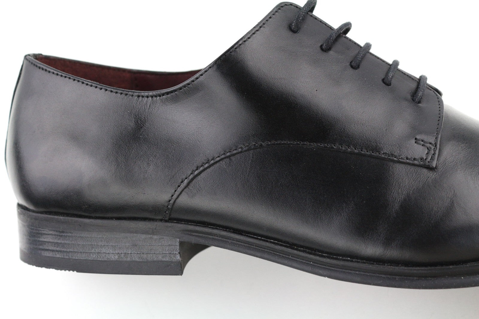 ARTISAN CRAFTED Men's EU42 Black Genuine Leather Classic Low-Top Formal Shoes