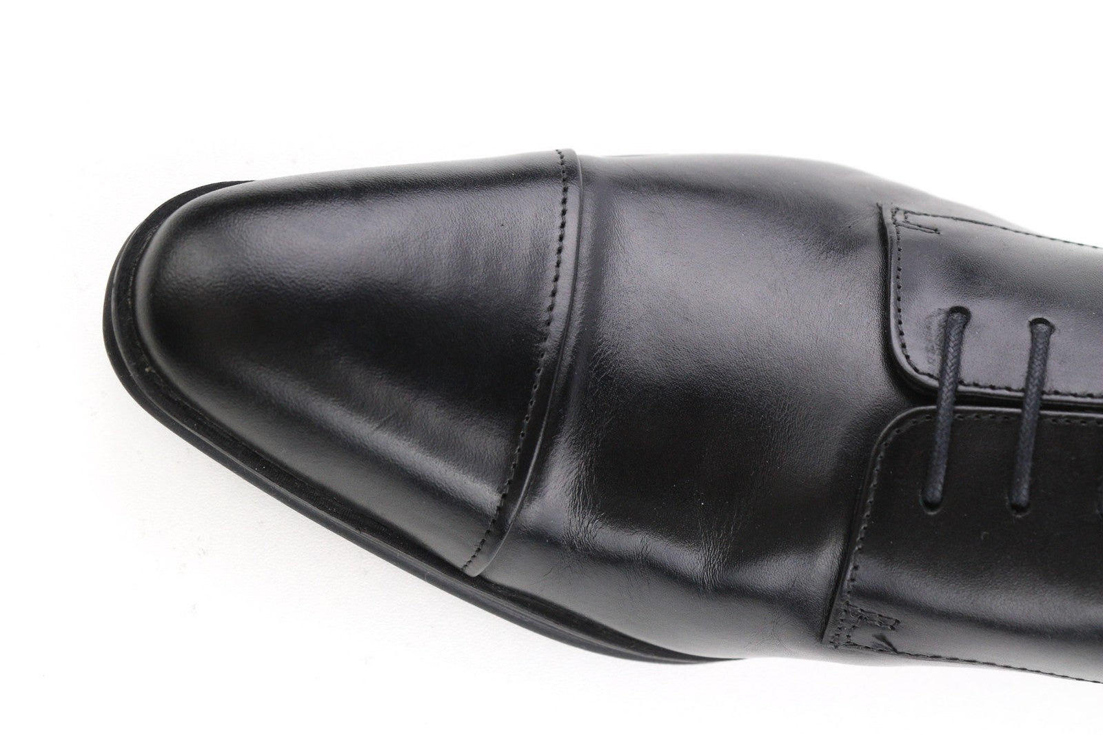 ARTISAN CRAFTED Men's EU42 Black Genuine Leather Classic Low-Top Formal Shoes