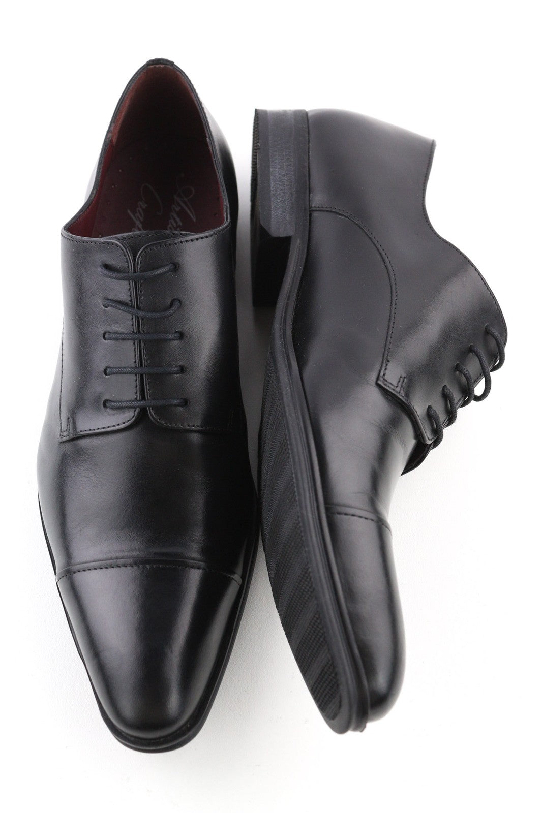 ARTISAN CRAFTED Men's EU42 Black Genuine Leather Classic Low-Top Formal Shoes