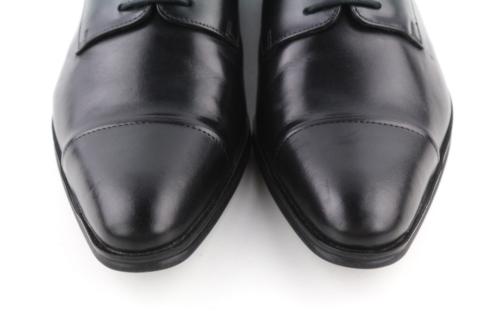 ARTISAN CRAFTED Men's EU42 Black Genuine Leather Classic Low-Top Formal Shoes