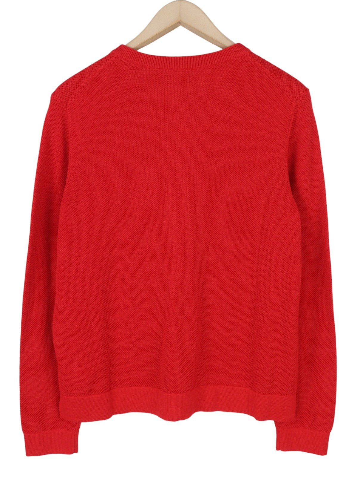 GANT medvilninis pikė kardiganas moterims L dydžio ryškiai raudonas vaflinis megztinis su sagomis, tamprus