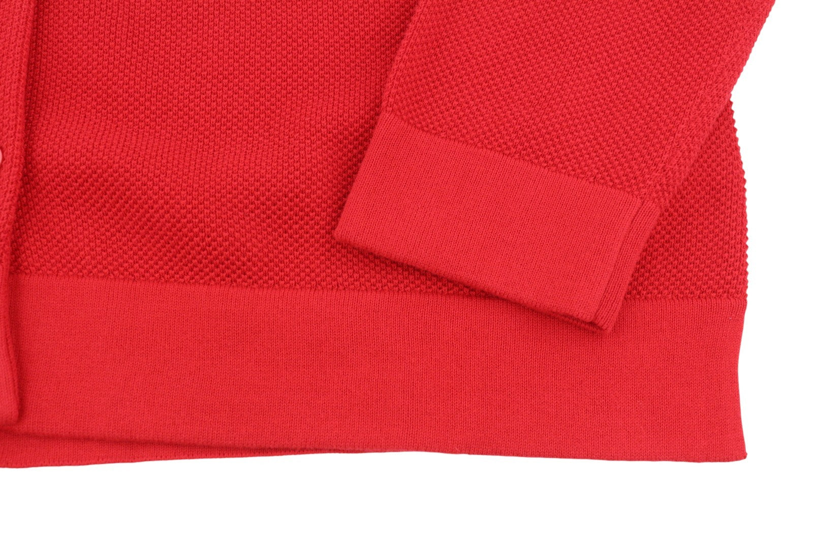 GANT medvilninis pikė kardiganas moterims L dydžio ryškiai raudonas vaflinis megztinis su sagomis, tamprus