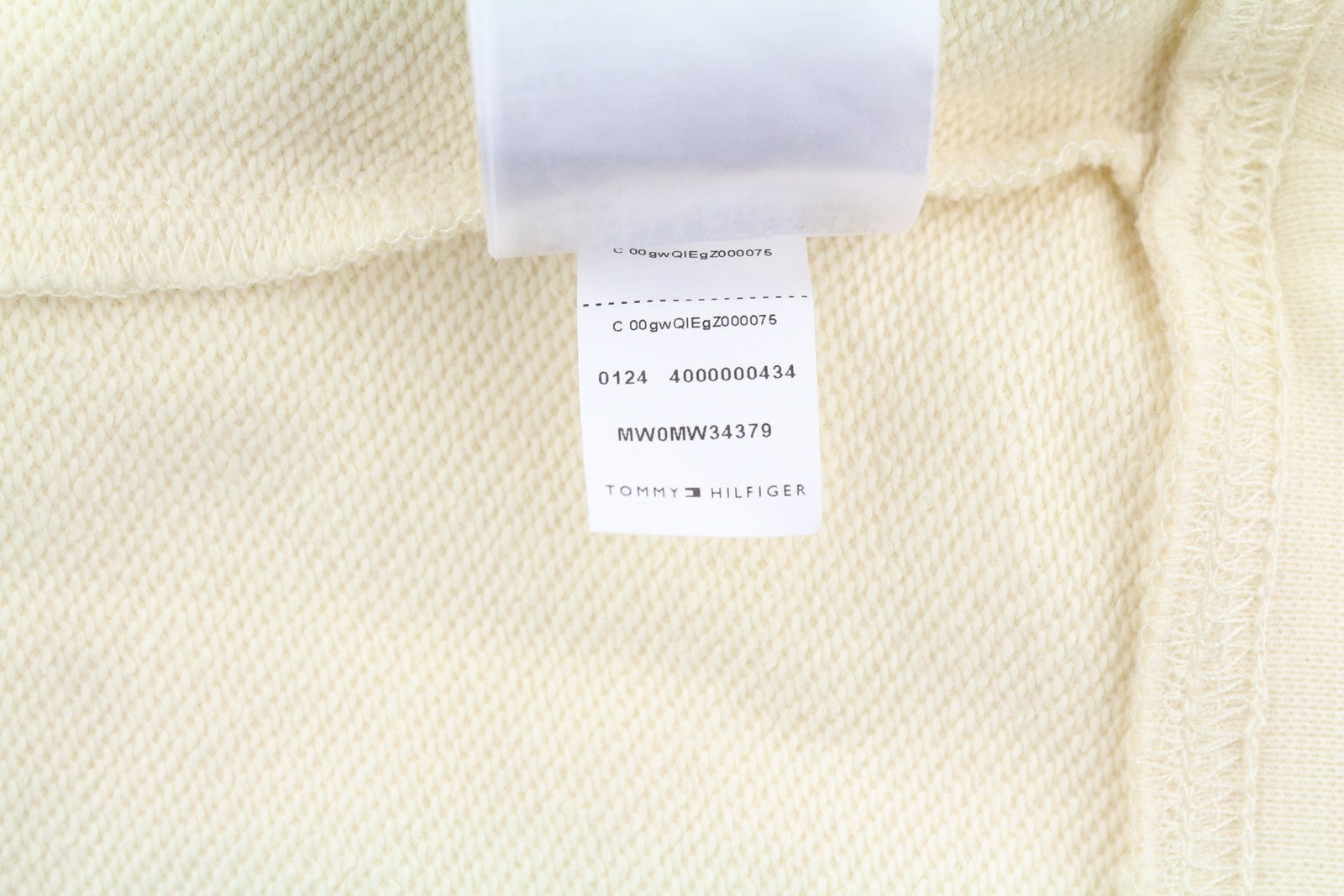 TOMMY HILFIGER Monotyope Box Men Hoodie XL Ivory Oversized Kangaroo Pullover